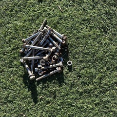 ウッドデッキ　分解済みの画像