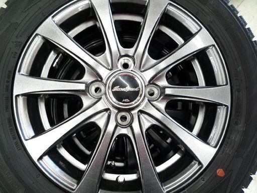 未使用 新品 ホイール組み込み済み スタッドレスタイヤ 4本セット DUNLOP WM02 165/65R14 2024年製 MID EUROSPEED G10 4H 14×4.5J IN45 PCD100 苫小牧西店