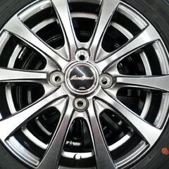 未使用 新品 ホイール組み込み済み スタッドレスタイヤ 4本セット DUNLOP WM02 165/65R14 2024年製 MID EUROSPEED G10 4H 14×4.5J IN45 PCD100 苫小牧西店の画像