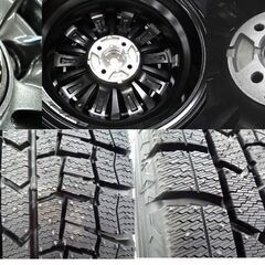 未使用 新品 ホイール組み込み済み スタッドレスタイヤ 4本セット DUNLOP WM02 165/65R14 2024年製 MID EUROSPEED G10 4H 14×4.5J IN45 PCD100 苫小牧西店の画像