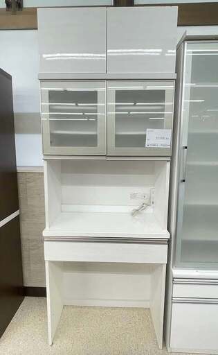★ジモティ割あり★  レンジ台 白 H217×D42×W80 クリーニング済み TJ10015