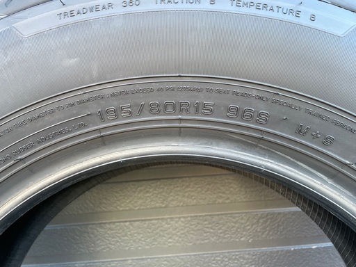 [美品]195/80r15　jb74ジムニーシエラ純正タイヤ4本セット