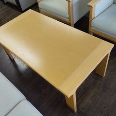 天童木工　布張り応接椅子４点セット『中古美品』の画像