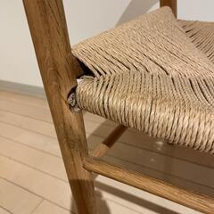 【ジャンク】MUJI無印良品オーク材ペーパーコードアームチェア（ナチュラル）の画像