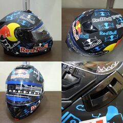 観賞用 レプリカ RedBull フルフェイス ヘルメット Mサイズ バイク オートバイ 二輪 ジェット オブジェ レッドブル 札幌市 新道東店の画像