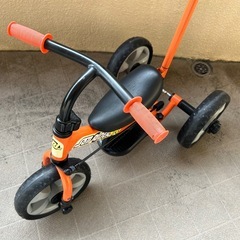 サンライダーFCキッズバイク　押手棒付三輪車　ペダル付き三輪車　ランニングバイクの画像