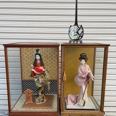 終了:日本人形と三味線の模型セット
