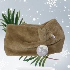 新品冷え対策ふんわりティペット& スヌード　マフラー　ベージュ2点セットの画像