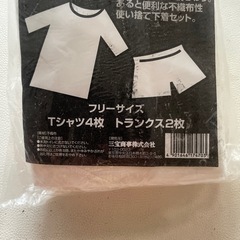 EMERGENCY GOODS 非常用 緊急用 防災用商品 使い捨て下着 肌着 Tシャツ×4枚トランクス 2枚入り 不織布製 フリーサイズ Fサイズ 旅行 出張   の画像