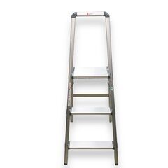24Y804 ジ 【美品】 DCM 手すり付アルミ踏台 KF-B03 3段 天板高さ76cm 脚立 ステップ 中古品の画像