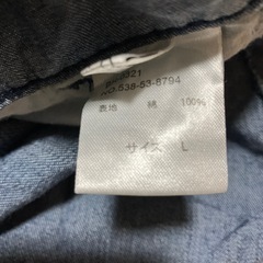 デニムロングワンピース Lサイズ マタニティにもの画像