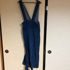 デニムロングワンピース Lサイズ マタニティにもの画像