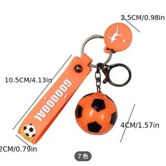 新品　キーホルダー　キーリング　ストラップ　サッカー　ボール　黒　ブラック　アクセサリーの画像