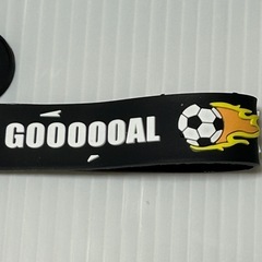 新品　キーホルダー　キーリング　ストラップ　サッカー　ボール　黒　ブラック　アクセサリーの画像