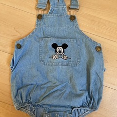 【美品】ミッキーマウス デニムオーバーオール