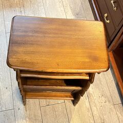 カリモク ラタン 電話台 サイドテーブル ラック 幅42cm 奥行26cm 高さ70cm ★買取帝国 志木店の画像