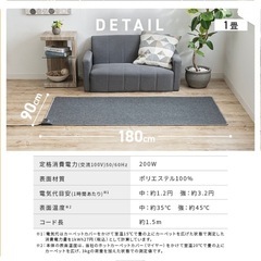 【ほぼ未使用】ホットカーペット1畳用の画像