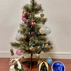 終了【無料】クリスマスツリー（高さ約68cm 幅30）とオーナメ...