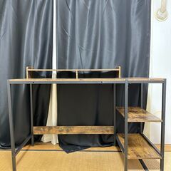 勉強机 オフィス PC 奥行50cm 学習 幅118 ラック付き パソコンデスク 棚付 ゲーミングデスク Jiandiの画像