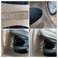 12㌅アルミホイール(BRIDGESTONE BALMINUM TR10)と12㌅バン用ラジアルタイヤ(BRIDGESTONE K370)の4本セットの画像
