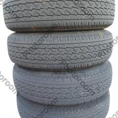 12㌅アルミホイール(BRIDGESTONE BALMINUM TR10)と12㌅バン用ラジアルタイヤ(BRIDGESTONE K370)の4本セットの画像