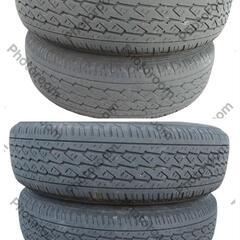 12㌅アルミホイール(BRIDGESTONE BALMINUM TR10)と12㌅バン用ラジアルタイヤ(BRIDGESTONE K370)の4本セットの画像