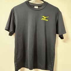 Mizuno メッシュ Tシャツ 黒 黄色ロゴ