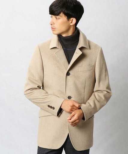 COMME CA MEN アンゴラウールショート丈コート　Sサイズ　ベージュ