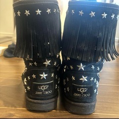 UGG & JIMMY CHOO ムートンブーツ 黒 星型スタッズ 24.0の画像