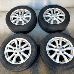 中古 日産 ティアナ 純正ホイール タイヤ 4本セット 16インチ 5穴 215/60R16 95H タイヤの溝摩耗品