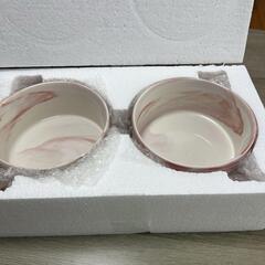 フードボウル 850ML 2個 犬 猫 餌入れ ペット皿 マーブルピンクの画像