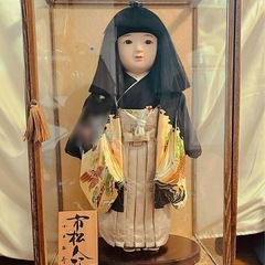 日本人形　市松人形 小出松寿作 ガラスケース付の画像