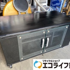 キャスター付き　テレビ台　ブラック