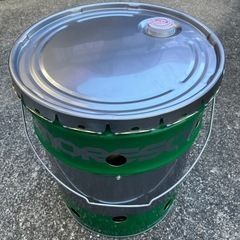 ペール缶BBQコンロ 網2枚&フタ付き 焼却炉 ストーブ 焚火台　ハンドメイドの画像