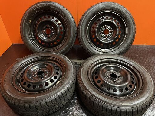 【YOKOHAMA iG50 PLUS 185/60R15】スタッドレス【スチールホイール 15インチ 5.5J4HPCD100】ハブ径54mm ヴィッツ等　(VTN166)