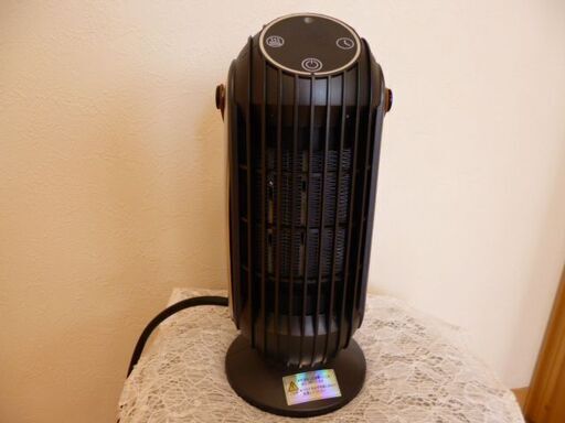 ★小型電気ファンヒーター★足元ヒーター★2段階温風切替 600W/1300W タイマー★