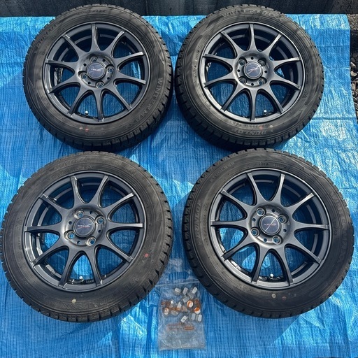 ◾️受渡予定者様決まりました◾️ダンロップ スタッドレスタイヤ 4本セット ナット付き 155/65R14 2022年製ウィンターマックス