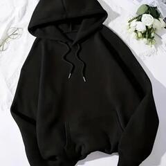 新品、未使用 Lフード付きスウェットシャツ、女性用、漫画のウサギプリント、長袖、ドローストリングデザイン、冬に適したレディース服の画像