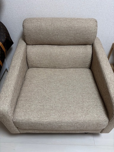 チェアセット　スタンダードソファ 〔Milan〕ミラン 1人掛けソファ単品 幅75cm ベージュ