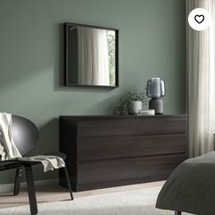 IKEA ミラー65×65 NISSEDAL ブラックの画像