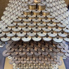 五重の塔 縁起物 五重塔 置物 インテリア 五円玉 五円硬貨細工 五円黄銅貨 の画像