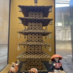 五重の塔 縁起物 五重塔 置物 インテリア 五円玉 五円硬貨細工 五円黄銅貨 の画像