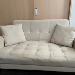 【引き取り限定】ソファ(2人用)+クッション2個