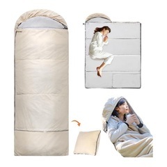 新品✨寝袋 オールシーズン 冬用 シュラフ コンパクト 収納袋付...