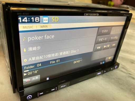 【商談中】 ?美品?2018　 AVIC-RZ502　カロッツェリア楽NAVI  DVD CD ワンセグ 地デジ TV SD AUX 
