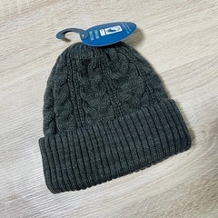 【新品】レディース ニット帽 ニット 冬 帽子 57.5cm 濃いグレーの画像
