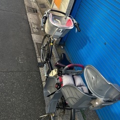 ママチャリ前後ろ付き電動自転車