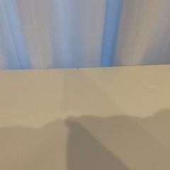 イケヤ　ホワイト　机and折り畳み椅子セットの画像