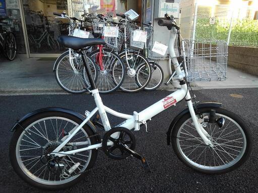 中古自転車３２９８　折り畳み　２０インチ　６段ギヤ　ダイナモライト　ワイヤー錠