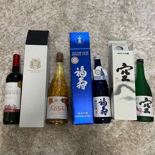 日本酒・ワイン4本セット　福寿　ほうらいせん空　甲州　神戸酒心館  関谷醸造